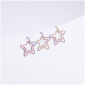 Скрепки фигурные 25мм, MESHU "Stars", 6шт., пакет с европодвесом