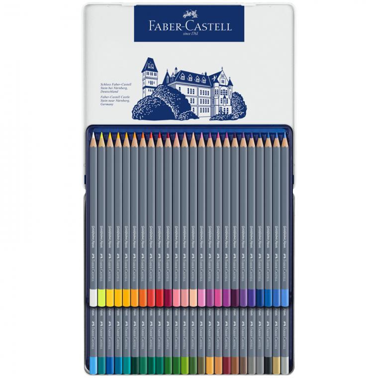 Карандаши акварельные художественные Faber-Castell "Goldfaber Aqua", 48цв., метал. коробка
