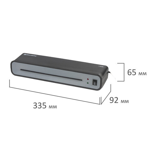 Ламинатор BRAUBERG L460B ЧЕРНЫЙ, формат A4, толщина пленки 75-125 мкм, скорость 30 см/мин., 531016