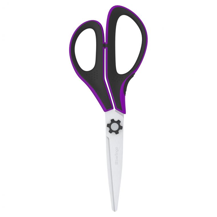 Ножницы Berlingo "Easycut 350", 15см, сиреневые, эргономичные ручки, мягкие вставки, европодвес