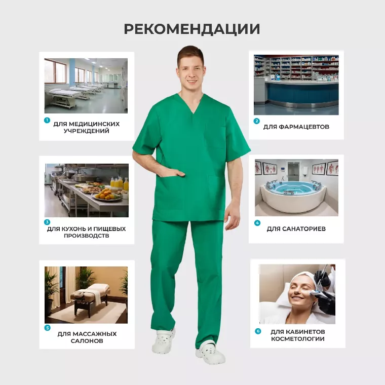 Костюм универсальный (куртка, бр) м05 зел 112-116/182-188
