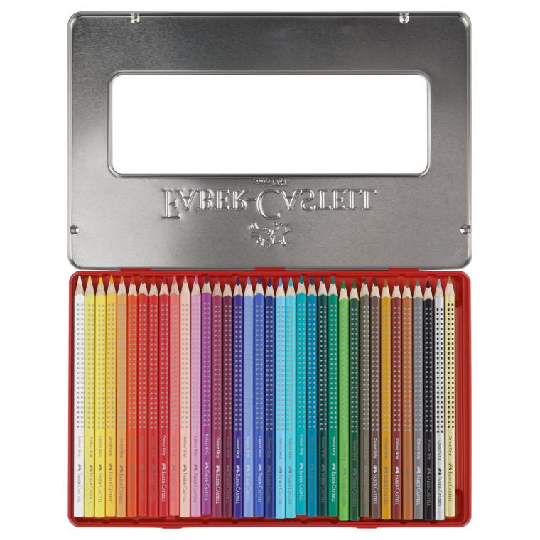 Карандаши цветные Faber-Castell "Grip", 36цв., трехгран., заточен., метал. упак.