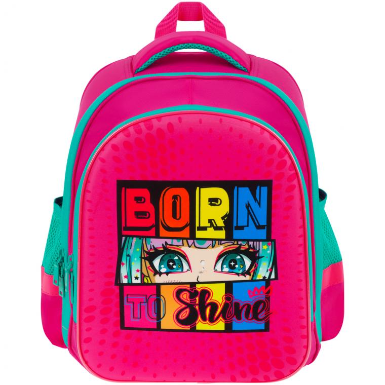Ранец ArtSpace School Friend Light "Born to Shine" 35*29*12см, 2 отделения, 2 кармана, анатомическая спинка