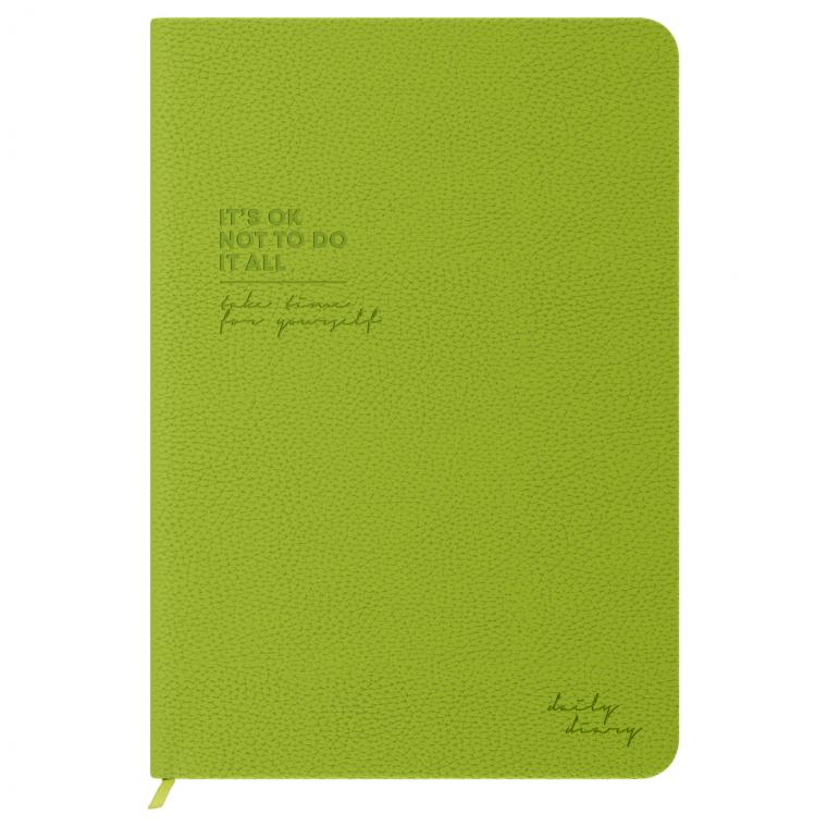 Ежедневник недатированный, А5, 136л., твердый переплет, кожзам, BG "Create. Lime", лаймовый, цветной срез