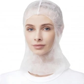 Балаклава /шапочка с резинкой вокруг лица 17г/м2 42x36 см,белая,(100шт/уп)