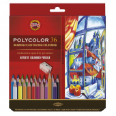 Карандаши цветные художественные Koh-I-Noor "Polycolor 3835", 36цв., заточен.+ точилка+2 ч/гр. кар. 1500, картон, европодвес (ПОД ЗАКАЗ)