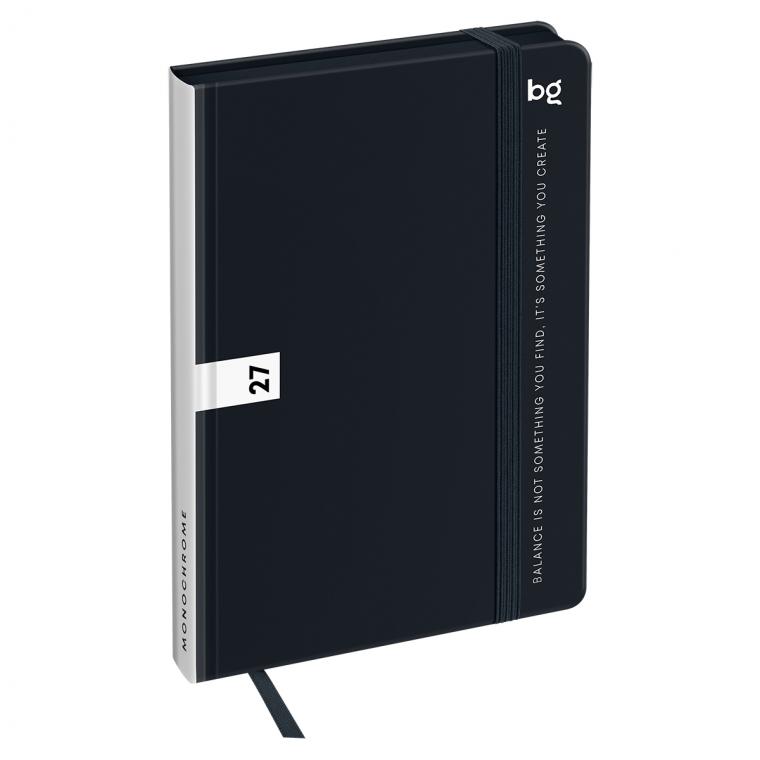 Ежедневник датированный 2027г, А6, 176л., 7БЦ BG"Monochrome. Black", черный, soft tuch