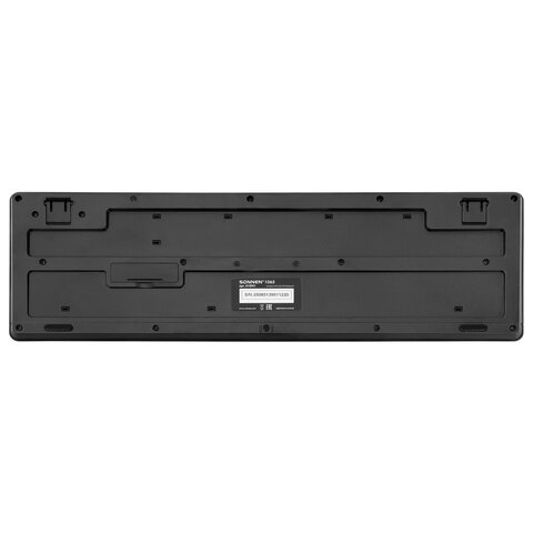 Клавиатура беспроводная бесшумная, USB, 104 клавиши, SONNEN 1065, черная, 513951