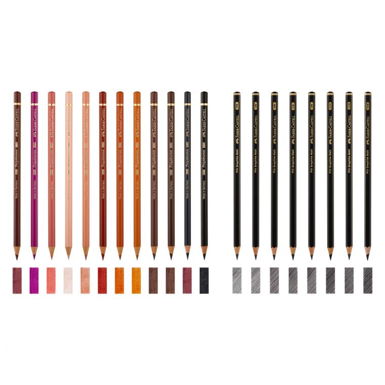 Набор художественных изделий Faber-Castell "Polychromos & Pitt Graphite Matt ", 50 предметов,  студийная коробка