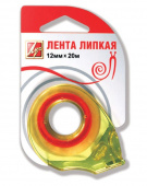 Клейкая лента 12мм х 20м канцелярская ЛУЧ прозрачная, в диспенсере, европодвес, 18С1226-08