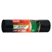 Мешки для мусора 240 л, черные, в рулоне 20 шт., ПВД, 35 мкм, 130х90 см, PACLAN "Big&Strong", 402209