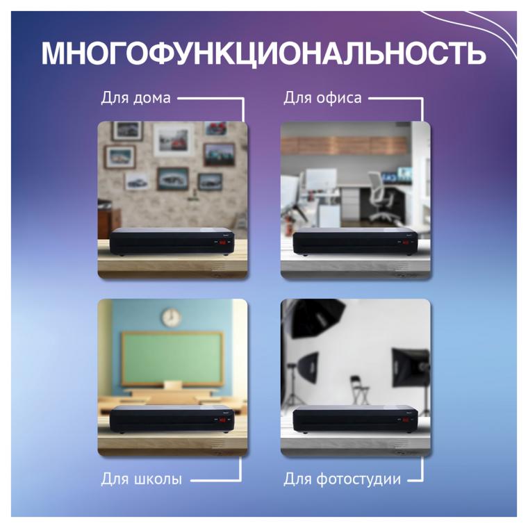 Ламинатор OfficeSpace LM110, А4, 75-125мкм, 2 вала, скорость 30см/мин