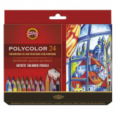 Карандаши цветные художественные Koh-I-Noor "Polycolor 3834", 24цв., заточен.+ точилка+2 ч/гр. кар. 1500, картон, европодвес (ПОД ЗАКАЗ)