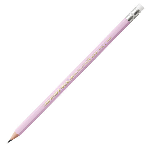 Карандаш чернографитный BIC, 1 шт., "Evolution Pastel", HB, с ластиком, корпус ассорти, 518306
