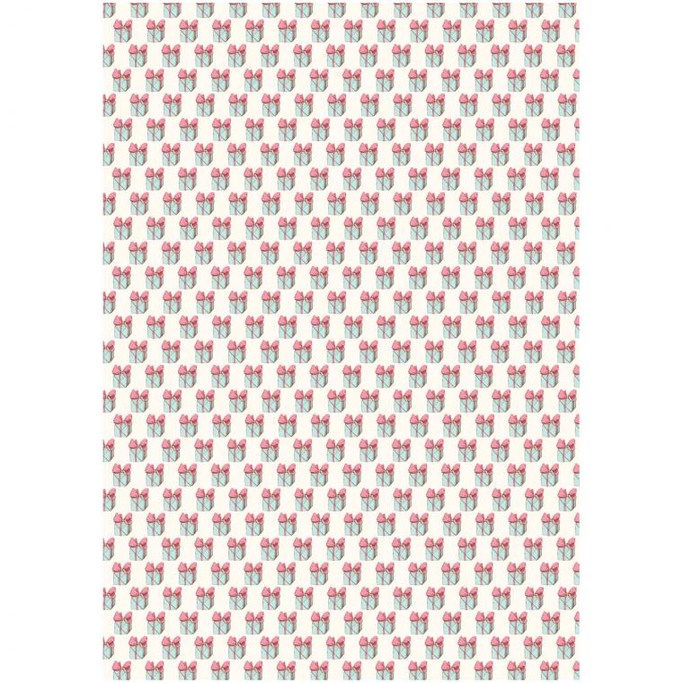Упаковочная бумага глянц. 70*100см, MESHU "День Рождения", 80г/м2, ассорти 5 дизайнов