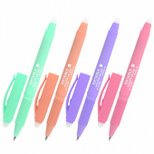 Ручка стираемая гелевая с грипом BRAUBERG "SOFT&SILK PASTEL", СИНЯЯ, корпус ассорти, узел 0,7 мм, 143934