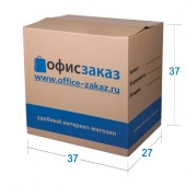 Гофрокороб с логотипом, длина 370 мм х ширина 270 мм х высота 370 мм, марка Т22, профиль В, ОФИС-ЗАКАЗ, малый, 501386