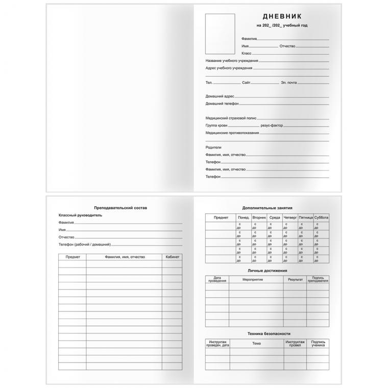 Дневник 1-4 кл., 48л., (твердый) BG "Школьный", матовая ламинация, выб. лак