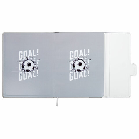 Дневник 1-11 класс 48 л., кожзам (твердая), магнитный клапан, ЮНЛАНДИЯ, "Goal", 106929