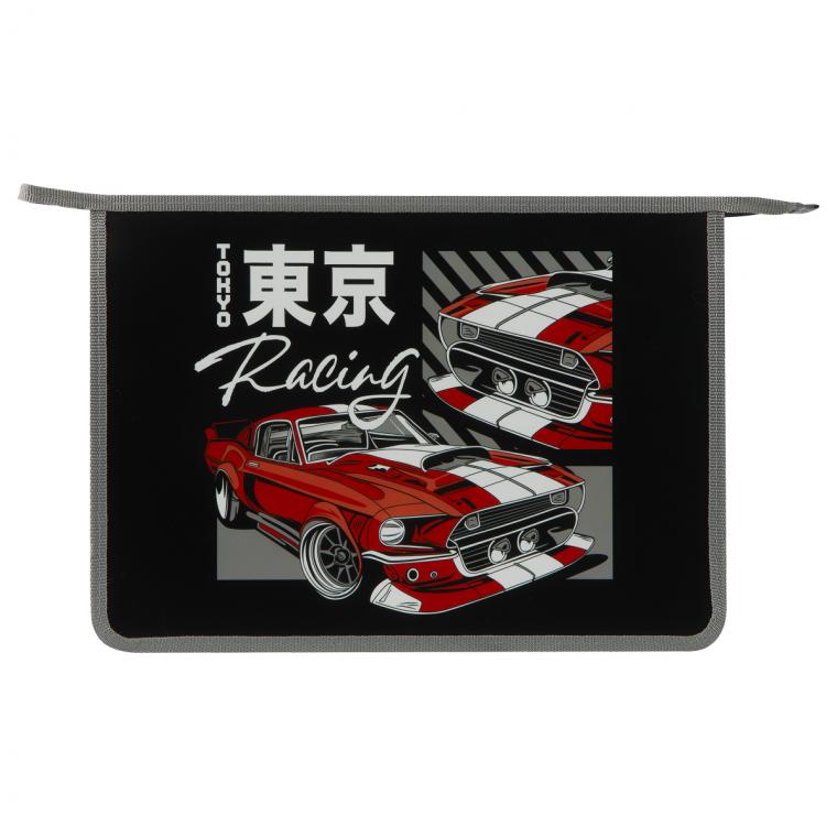 Папка для тетрадей 1 отделение, ArtSpace "Tokyo Racing", А4, пластик, на молнии