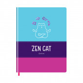 УЦЕНКА - Дневник 1-11 кл. 48л. (твердый) BG "Zen cat", комбинированная иск. кожа, полноцветная печать, тиснение фольгой, ляссе (осн 345183)