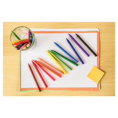 Мелки пластиковые BIC "Plastidecor", 12 цветов, ультрапрочные, круглые, картонная упаковка, подвес, 945764