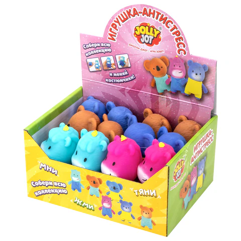 Игрушка-антистресс "ЖИВОТНЫЕ В КОСТЮМЧИКЕ", ассорти 6 видов, дисплей, JOLLY JOT (ДЖОЛЛИ ДЖОТ), 665787