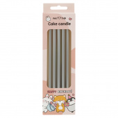 Свечи для торта с держателями MESHU "Straight silver", 14см, 10шт