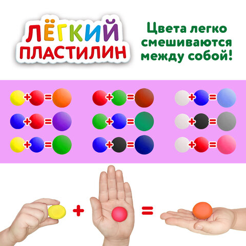 Пластилин супер лёгкий воздушный застывающий 12 цветов, 120 г, 3 стека, ЮНЛАНДИЯ, 105905