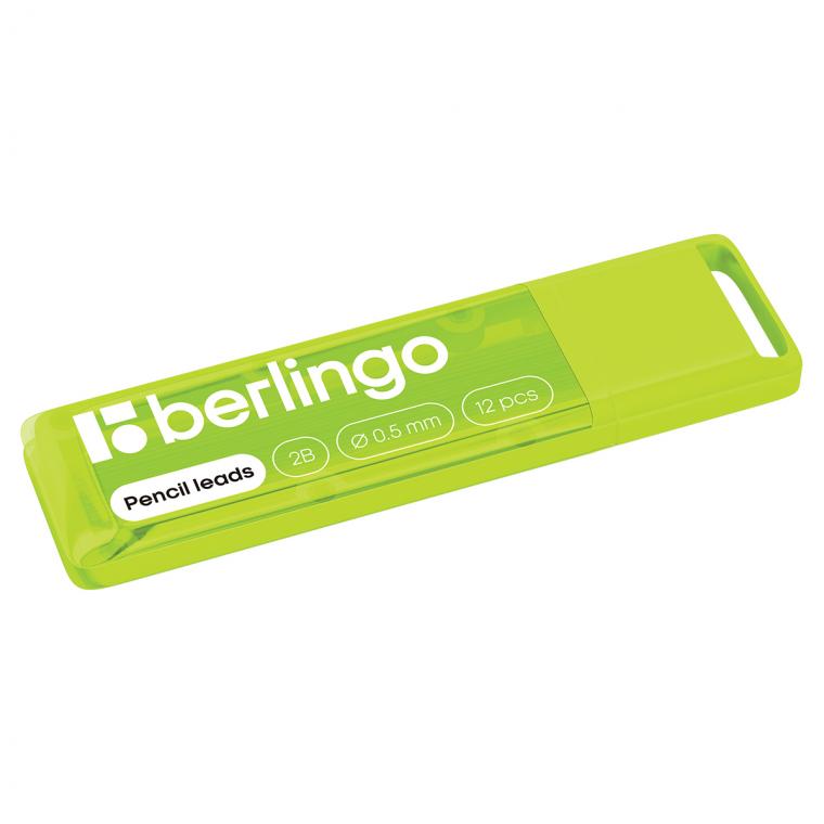 Грифели для механических карандашей Berlingo, 12шт., 0,5мм, 2B