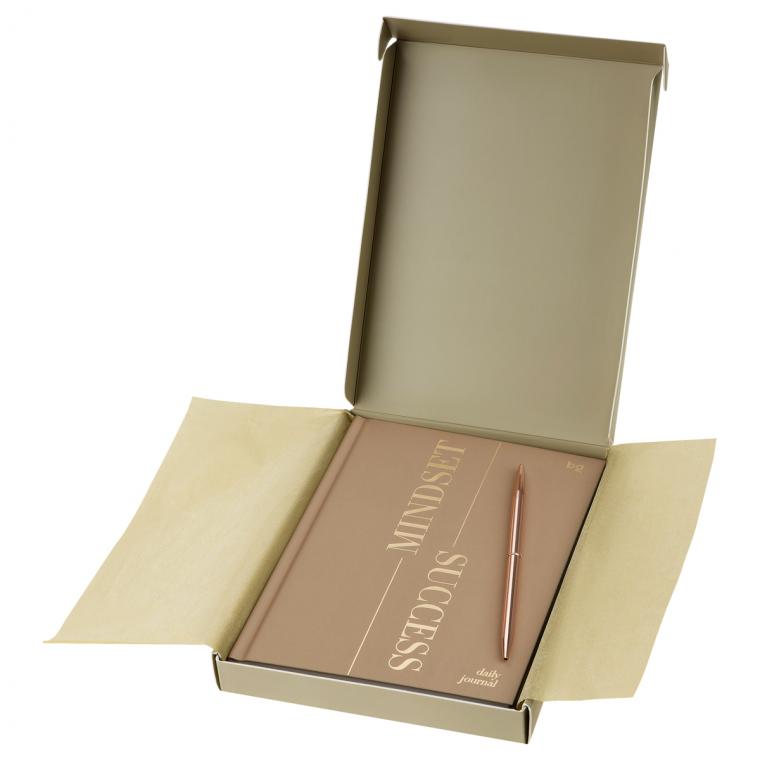 Ежедневник недатированный А5, 136л., 7БЦ, BG "Mindset. Caramel", отд. фольгой 3D, soft touch, в подарочной коробке