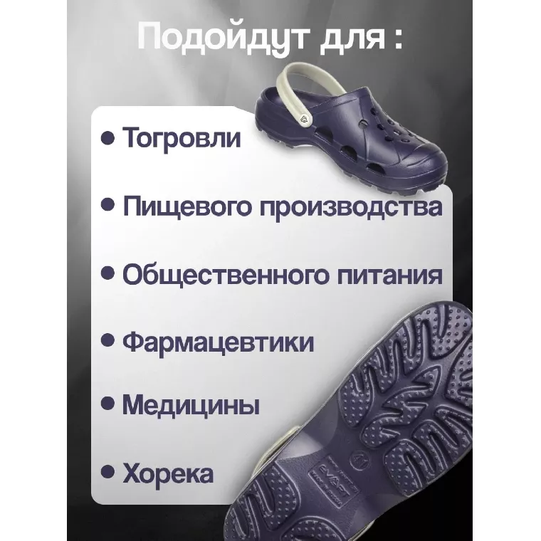Сабо мужские EVART Ола фиолетово-синий/дымчатый серый р.41