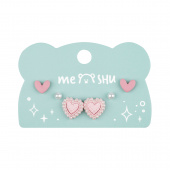 Серьги MESHU, бижутерия, розовые, 3 пары, европодвес