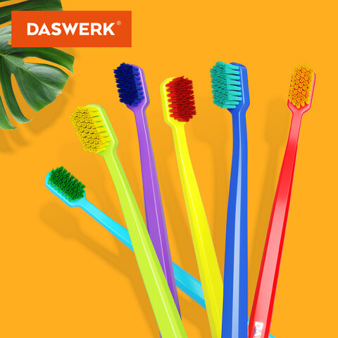 Зубные щетки, набор 6 штук, СРЕДНЕ-МЯГКИЕ (MEDIUM SOFT), DASWERK (ДАСВЕРК), 608214
