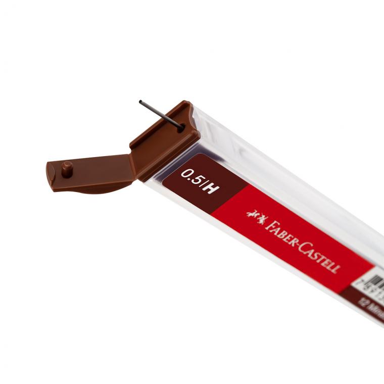 Грифели для механических карандашей Faber-Castell "Polymer", 12шт., 0,5мм, H