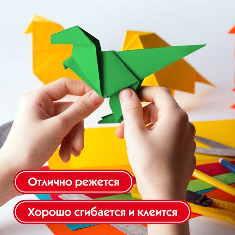 Цветная бумага А4 2-сторонняя газетная, 8 листов, 8 цветов, на скобе, ПИФАГОР, 200х283 мм, "Тигрёнок", 116623