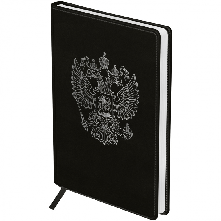 Ежедневник недатированный, А5, 160л., твердый переплет, кожзам, BG "Орел", черный