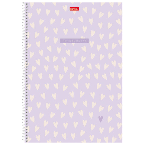 Тетрадь А4 96 л., HATBER, спираль, линия, тиснение, "LOVE IS..." (микс в спайке), 093597, 96Т4тВ2сп