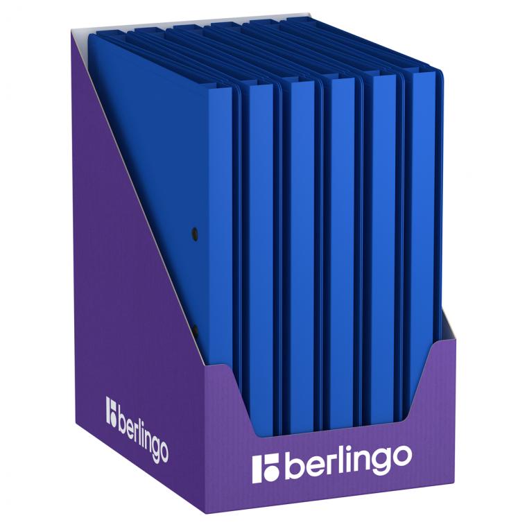 Папка с зажимом Berlingo "Soft Touch" А4, 17мм, 700мкм, синяя, с внутр. карманом