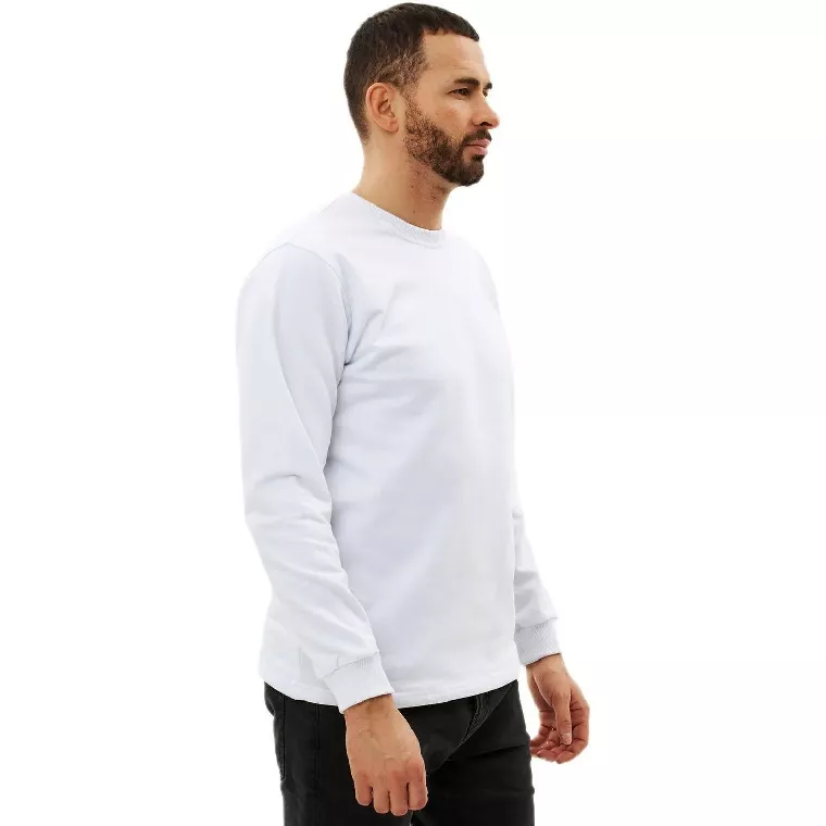 Толстовка 100% хб (240г) без капюшона, цв.белый, размер XXXL