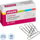 Скрепки металлические Attache Г50-50 (50мм, круглые, без покрытия, 50шт./уп.)