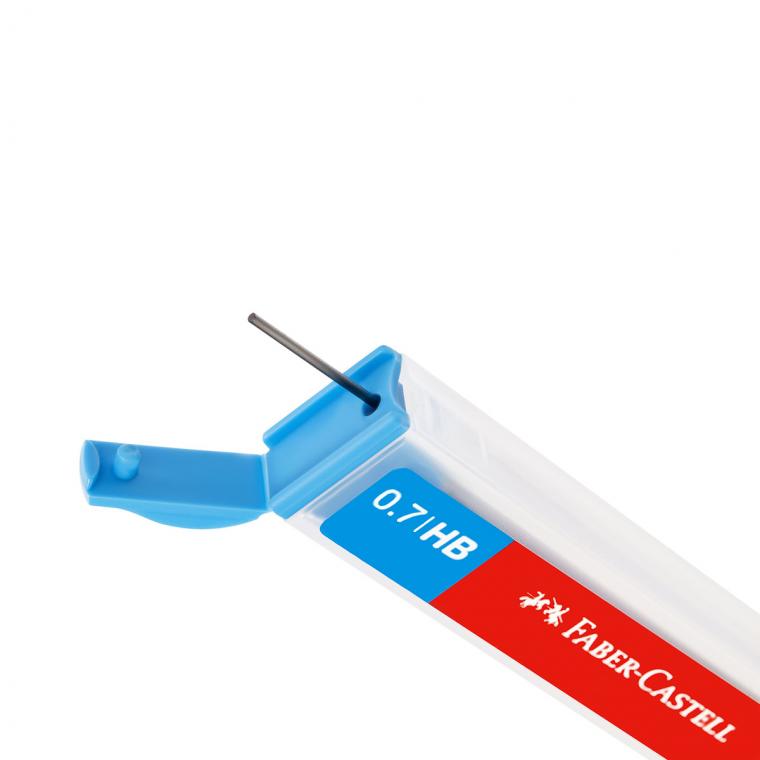 Грифели для механических карандашей Faber-Castell "Polymer", 12шт., 0,7мм, HB