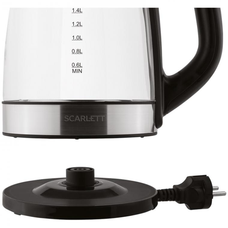 Чайник электрический Scarlett SC-EK27G19, 2.2л, 2200Вт, с подсветкой, стекло/пластик