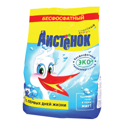 Стиральный порошок для всех типов стирки 2,4 кг, АИСТЁНОК, бесфосфатный, 4301010014