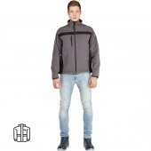 Куртка муж демисезонная софтшел LULEA cер/черн р.3XL(арт.LULE2GR3X)
