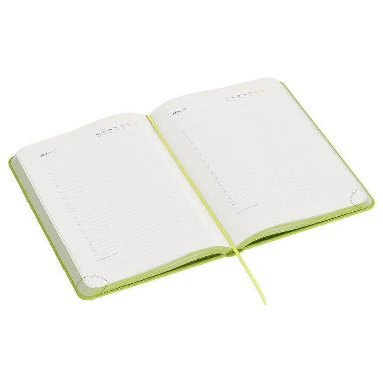 Ежедневник недатированный, А5, 136л., твердый переплет, кожзам, BG "Create. Lime", лаймовый, цветной срез