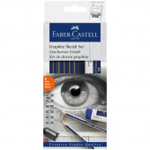 Набор карандашей ч/г Faber-Castell "Goldfaber Sketch", 6шт.+ластик+точилка, 2H-6B, заточен., карт. уп., европодвес