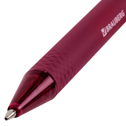 Ручки шариковые автоматические BRAUBERG "VIVID", СИНИЕ, НАБОР 4 ШТУКИ, soft-touch, пишущий узел 0,7 мм, линия письма 0,35 мм, 144409