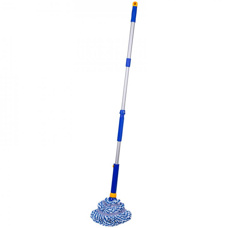 Швабра самоотжимная OfficeClean Professional телеск. ручка 96см, насадка МОП микрофибра, 33см