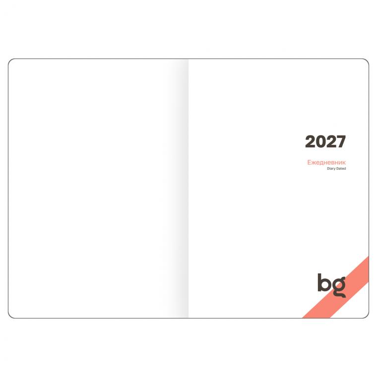 Ежедневник датированный 2027г., А5, 176л., твердый переплет, кожзам, BG "Winner. Gray", серо-голубой